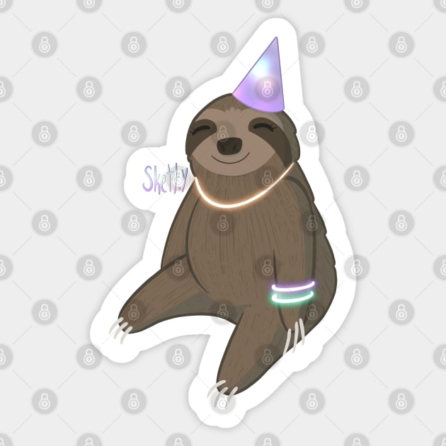 Party Sloth Sticker by jastinamor